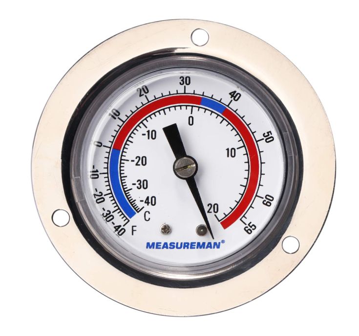 VAPOR CAPILLARY FLANGED MOUNT THERMOMETER 2 INCH, 48 INCH CAPILLARY. -40/65